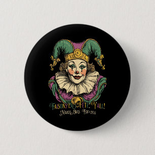 Masque Mardi Bekleidung Kostüme Vintage Mardi Gras Button