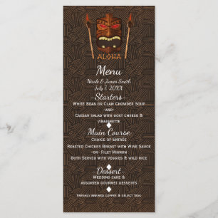 Masque Tiki en Bois Vintage Rétro ALOHA Menu Hawaï