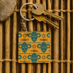 Masque Tribal Motif de Visage Ethnique Africain