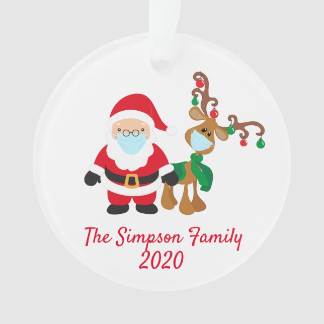 Masque Visage de Noël Père Noël Reindeer 2020 pers (devant)