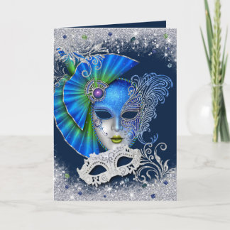 Masquerade 16 . Geburtstag Silver and Blue Einladung