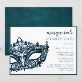 Masquerade Aquamarin Mask | Mardi Gras Thema Weihn Einladung