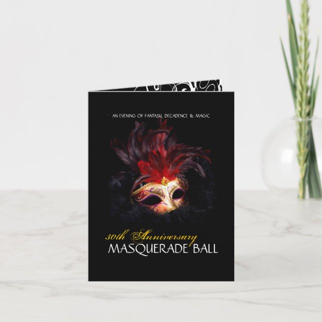 Masquerade Ball Einladungen - Karte (Vorderseite)