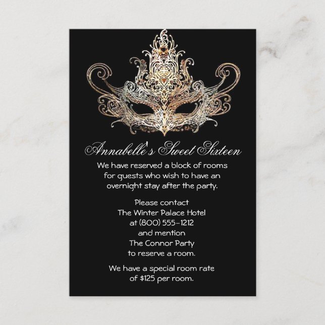 Masquerade Ball Hotel Hébergements Cartes (Devant)