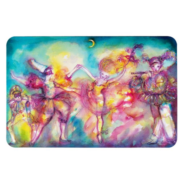 MASQUERADE BALL,Mardi Gras Masken,Tanz,Musik Magnet (Horizontal)