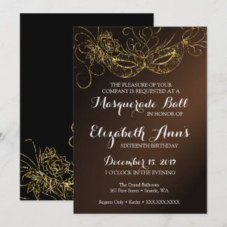 Masquerade Ball Party Einladung 12x18