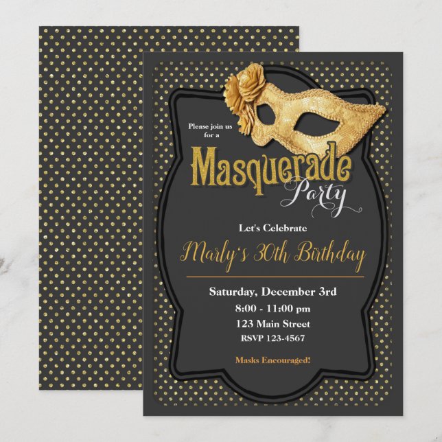 Masquerade Ball Party Einladungen (Vorne/Hinten)