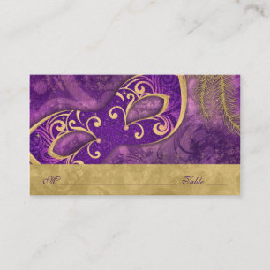 Masquerade Ball Purple Gold Mariage Cartes de Plac