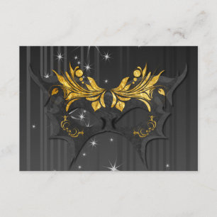 Masquerade Ball Wedding RSVP Card Karte