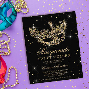 Masquerade Black Glitzer Maskenbudget Sweet 16