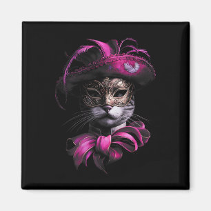 Masquerade Cat Feline Feisty Frolics Karneval Mard Magnet