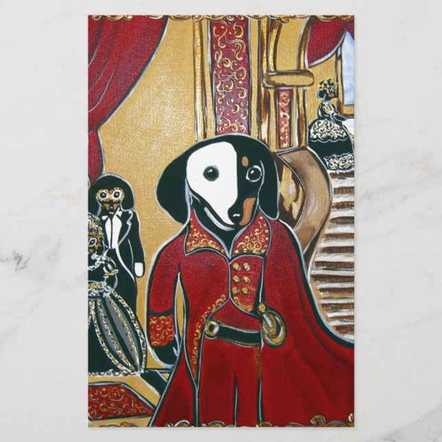 MASQUERADE-DACKEL BRIEFPAPIER (Vorderseite)