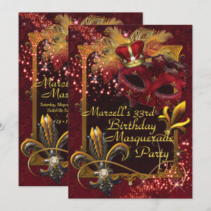 Masquerade de Hommes Mardi Gras Invitation de fête