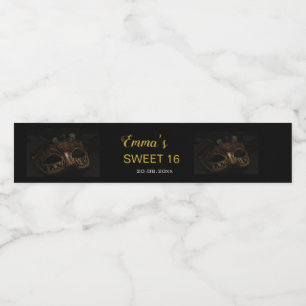 Masquerade Elegant Gold Black Sweet 16 15 Geburtst