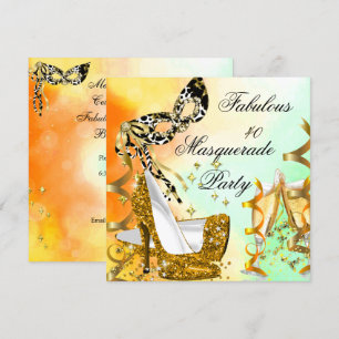 Masquerade Fabulous 40 Damen Gold High Heels 3 Einladung
