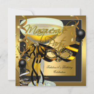 Masquerade Fabulous Zebra Maske Gold Geburtstag Einladung