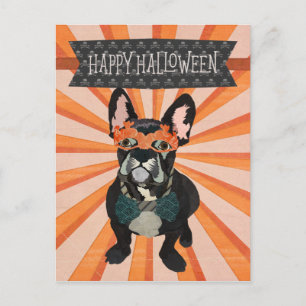 MASQUERADE FRANÇAIS BULLDOG HALLOWEEN Carte postal