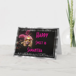 Masquerade Geburtstagsparty Dankeskarte