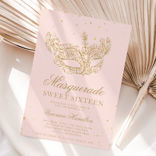 Masquerade Glitzer Maske Schwarz Gold Sweet 16 Einladung