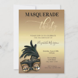 Masquerade Gold 30. Geburtstag Einladung