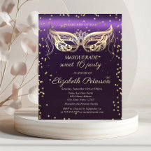 Masquerade Gold Diamonds Lila Sweet 16