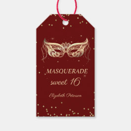 Masquerade Gold Diamonds Red Sweet 16 Geschenkanhänger