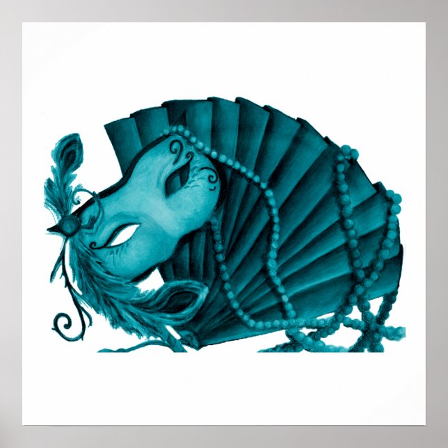 Masquerade in Aquamarinem Poster (Vorne)