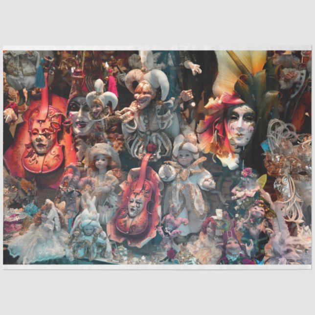 Masquerade Karneval Kostümmaske 15 Decoupage Seidenpapier (Vorderseite)