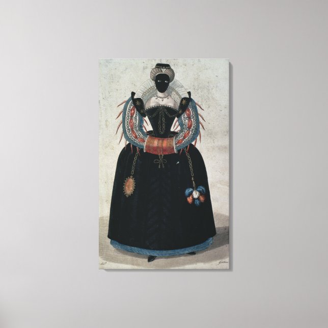 Masquerade Kostüm im Stil von Henri III (Colo Leinwanddruck (Vorderseite)