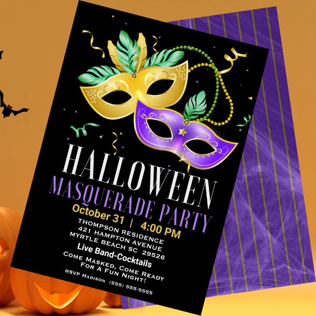 Masquerade Kostümcocktails Adult Halloween Einladung (Von Creator hochgeladen)