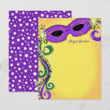 Masquerade Lila Gelbe Maske Ball Sweet 16 flach