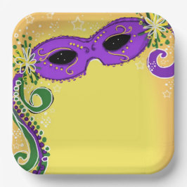 Masquerade Lila Gelbe Maske Whimsiksteine Pappteller