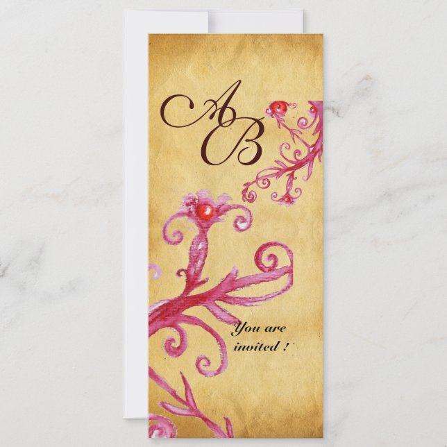 MASQUERADE MAGIC BERRIES MONOGRAM, EINLADUNG (Vorderseite)