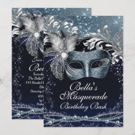 Masquerade Mardi Gras Geburtstagsparty Einladungen