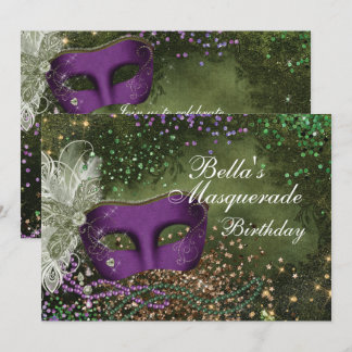 Masquerade Mardi Gras Party Einladungen