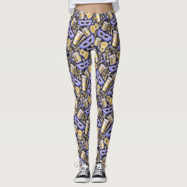 Masquerade Mardi Gras Pop Mode Leggings