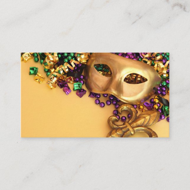 Masquerade Marti Gras Mask Business Card Visitenkarte (Vorderseite)
