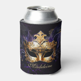 Masquerade Mask Gold Purple Dramatic Name Keepsake Dosenkühler