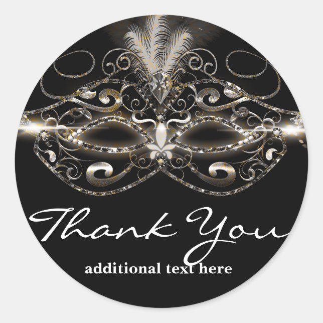 Masquerade Maske Elegantes Gastgeschenk Sticker (Vorderseite)
