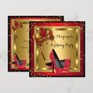 Masquerade Maske High Heel Shoel Red Geburtstag A Einladung