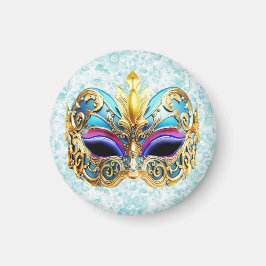 Masquerade Maske mit den goldenen Verzierungen Magnet