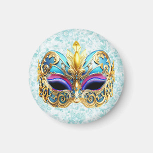 Masquerade Maske mit den goldenen Verzierungen Magnet