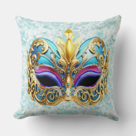 Masquerade Maske mit goldenen Verzierungen Kissen