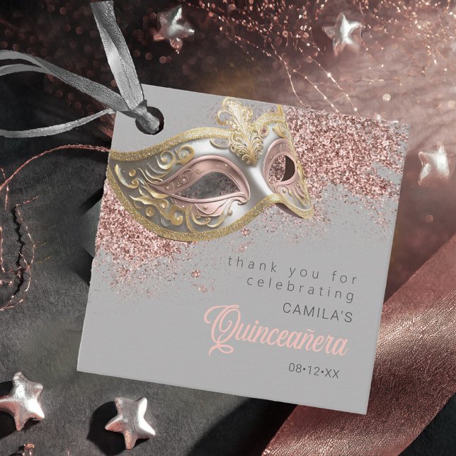 Masquerade Maske Quinceanera Rose Gold ID1031 Geschenkanhänger (Von Creator hochgeladen)