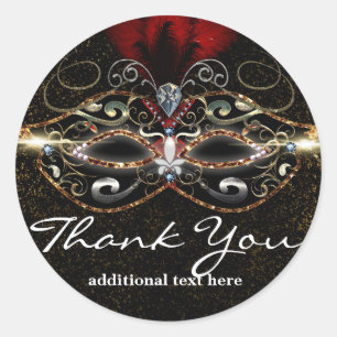 Masquerade Maske Rote Elegante Gastgeschenk Sticke Runder Aufkleber