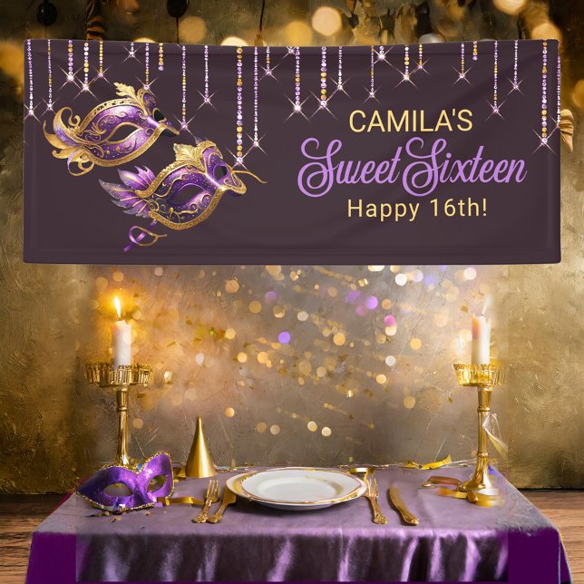 Masquerade Maske Sweet 16 Lila Gold ID1032 Banner (Von Creator hochgeladen)