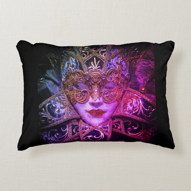 Masquerade Maske Viktorianisch elegante gotische S Dekokissen (Vorderseite)