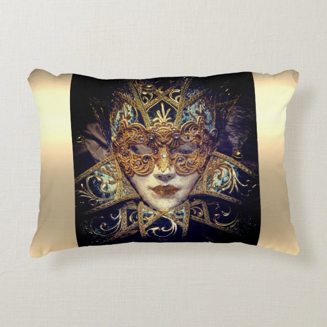 Masquerade Maske Viktorianisch elegante gotische S Dekokissen (Vorderseite)