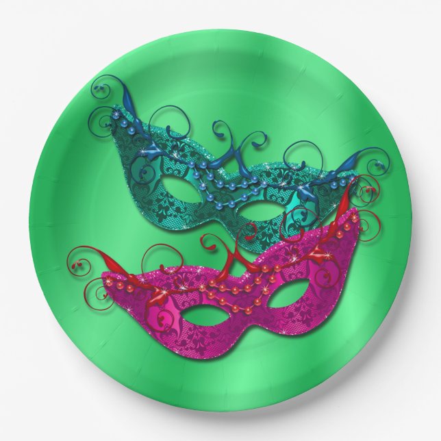 Masquerade Masken Party Paper Tellers 9" Pappteller (Vorderseite)