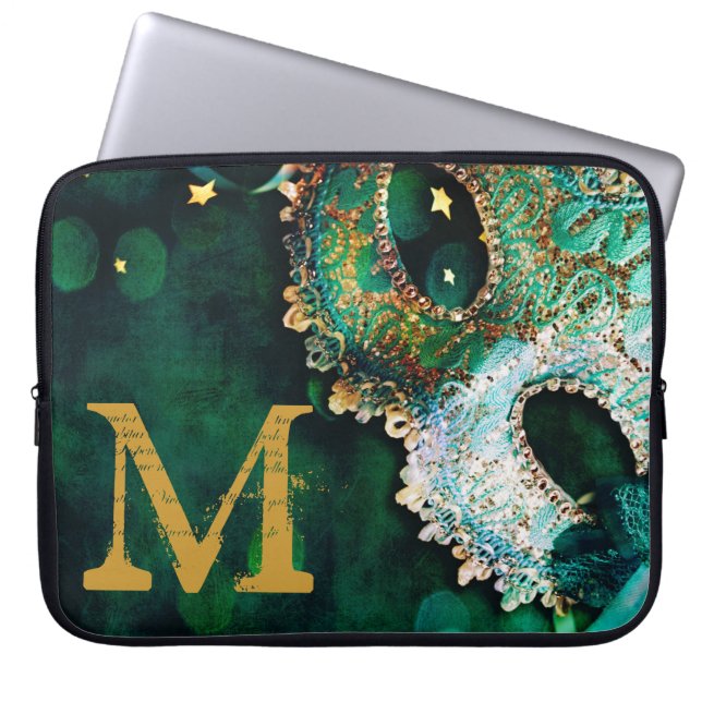 Masquerade Maskenkostüm Monogramm 15" Laptop-Gehäu Laptopschutzhülle (Vorderseite)